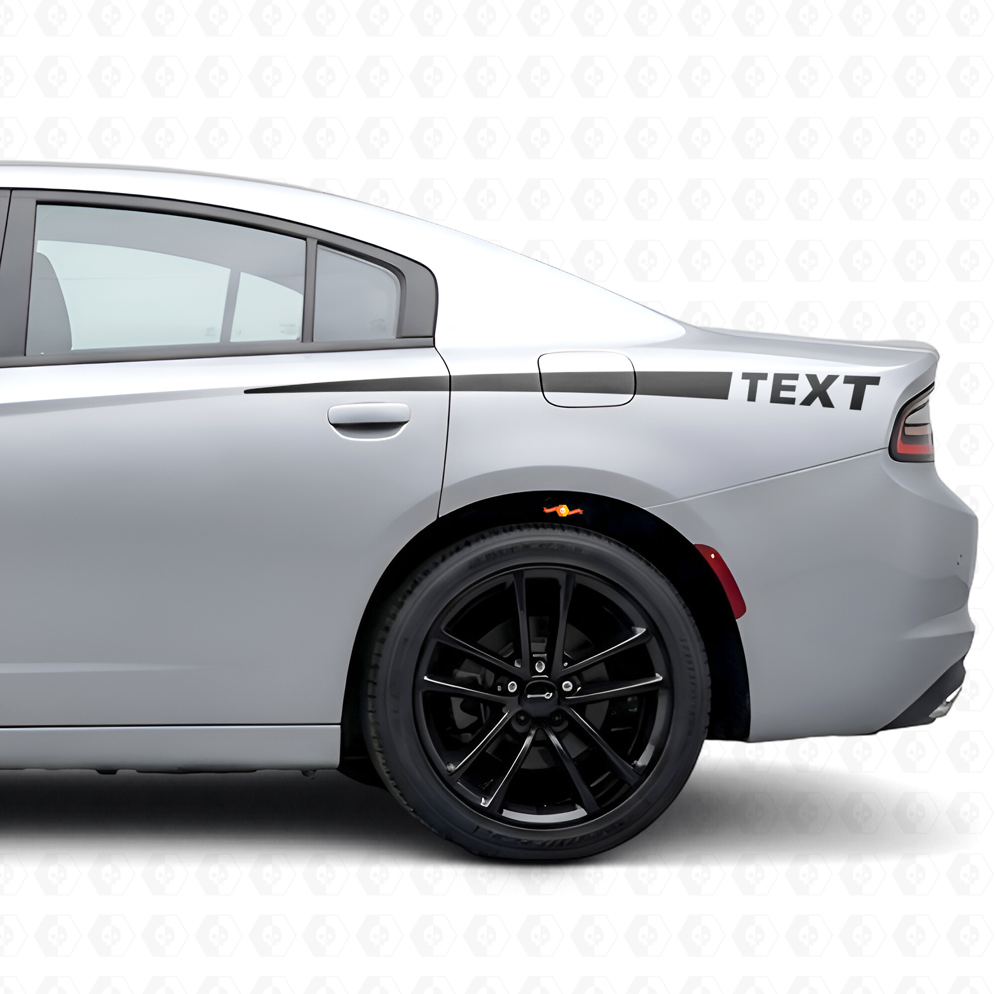 Adesivo in vinile laterale a strisce con testo personalizzato per Dodge Charger 2015-2026