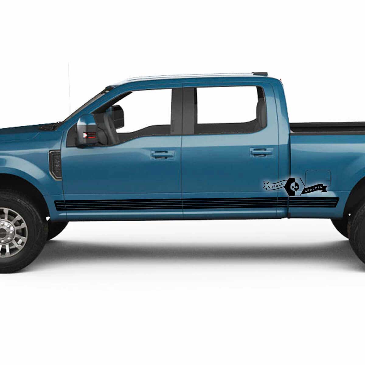Coppia Musclecar Super Duty 2023 Rocker Panel Lines Logo Corpo Porte Decalcomanie Adesivi laterali Grafica Strisce in vinile
