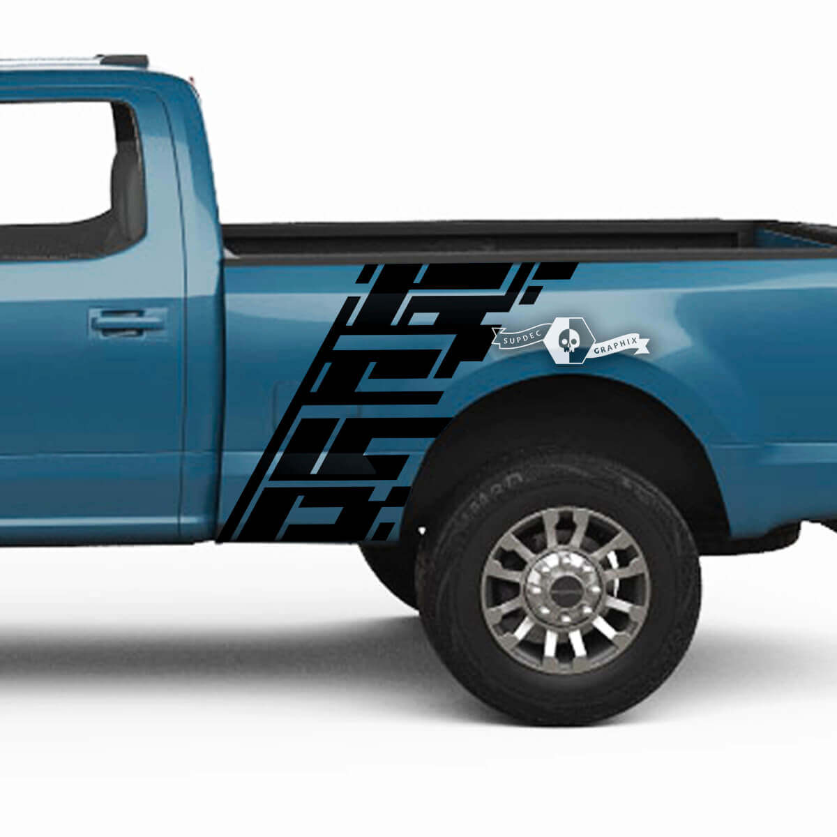 Coppia Musclecar Super Duty 2023 Corpo Parafango Letto Geometria Splash Decalcomanie Adesivi laterali Grafica Vinile
