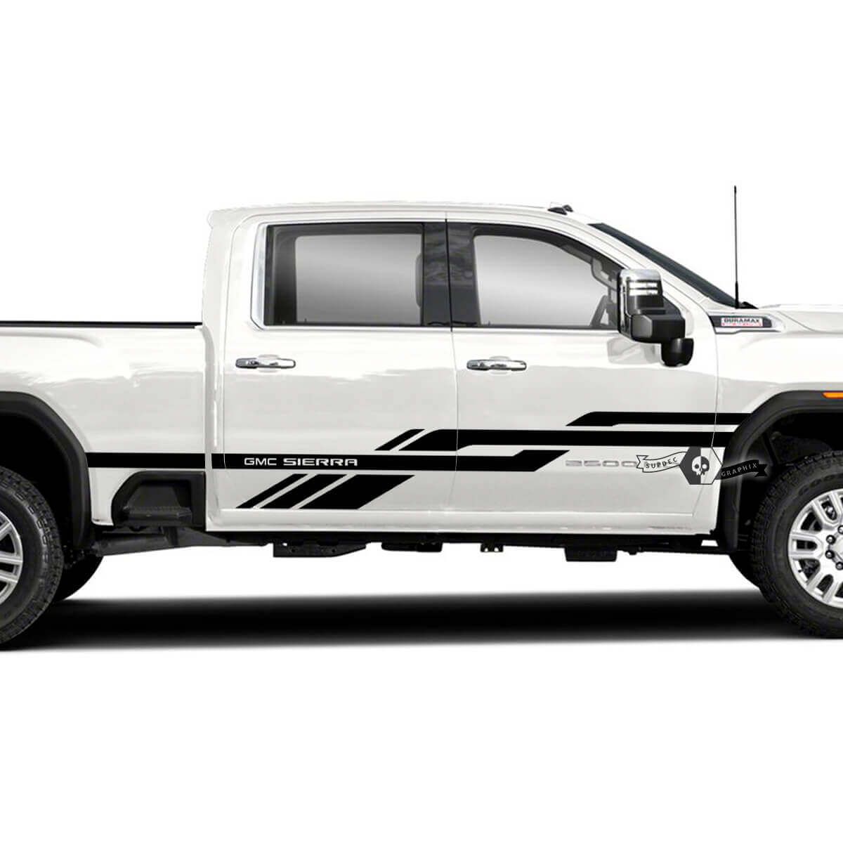 Adesivi in Vinile con Strisce Laterali Intrecciate per GMC Sierra 2500HD 2022-2023