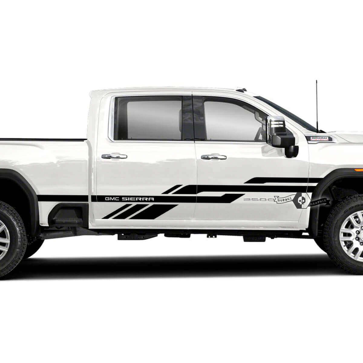 Adesivi in Vinile con Strisce Laterali Intrecciate per GMC Sierra 2500HD 2022-2023