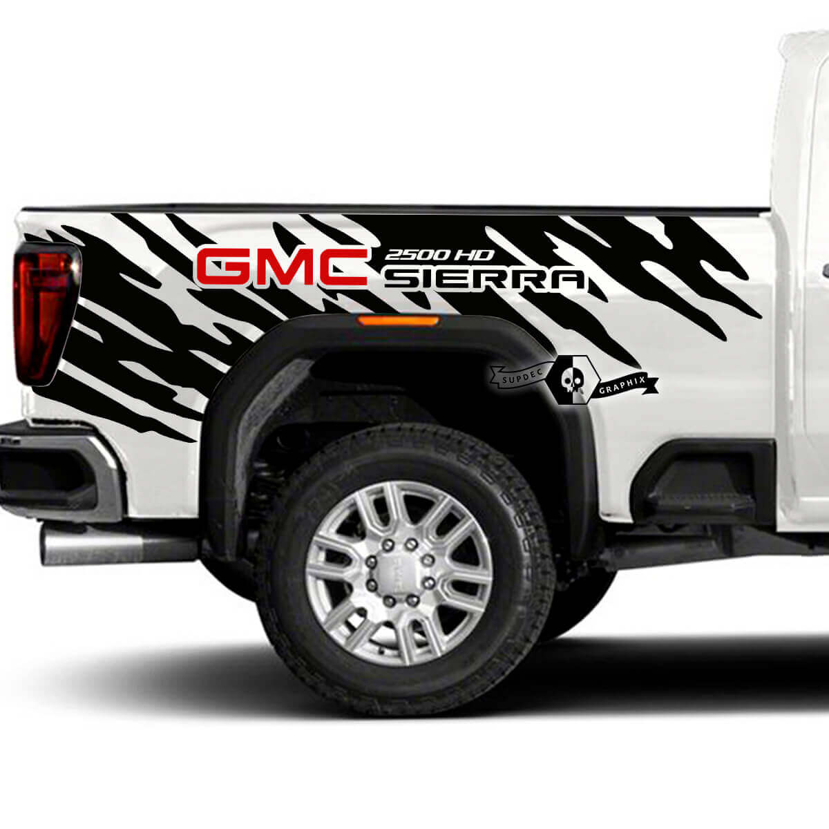 Set di Adesivi Vinilici Laterali Posteriori Splash Fango per GMC Sierra 2500HD 2022-23