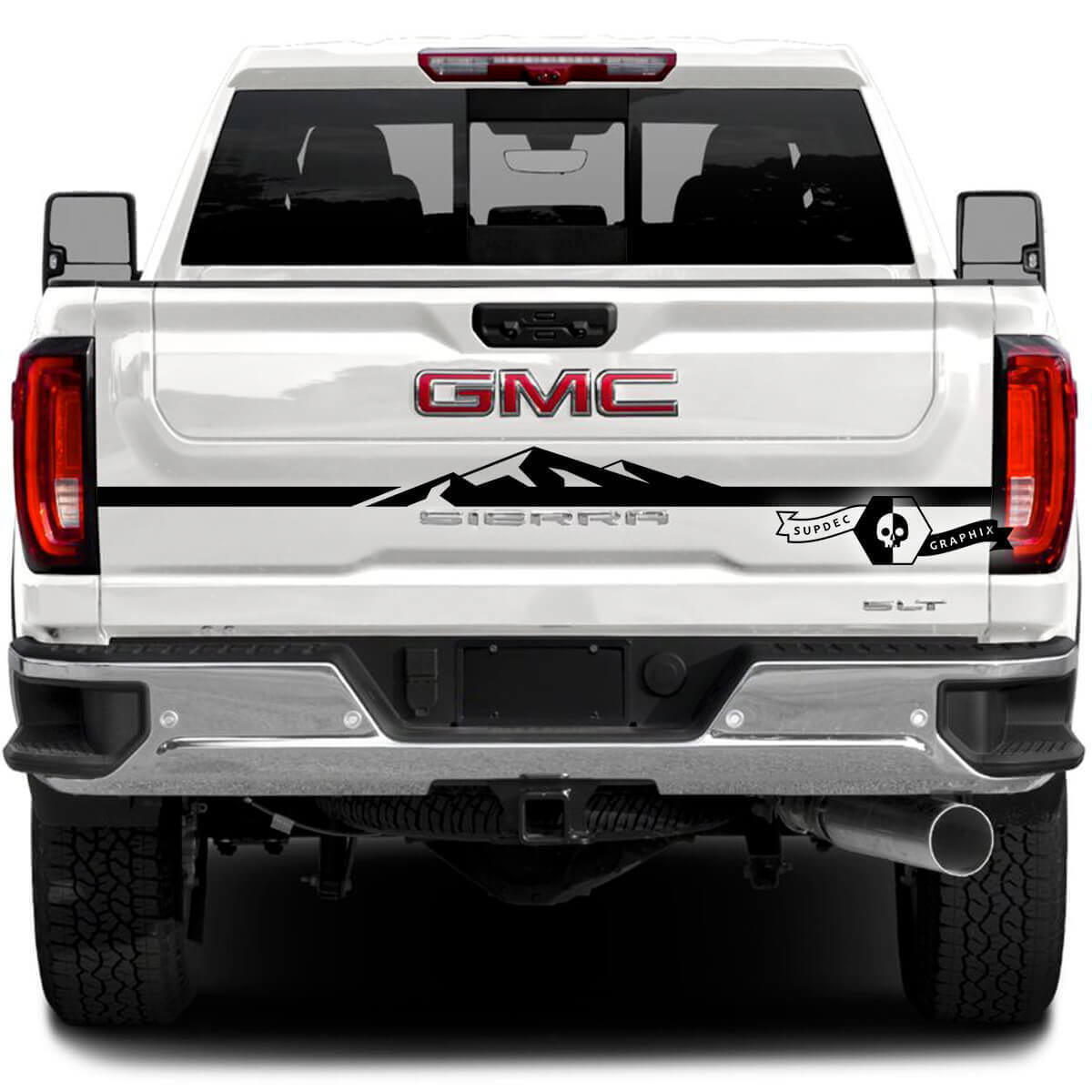 Adesivo in Vinile a Strisce Stile Montagna per Portellone GMC Sierra 2500HD 2022-23