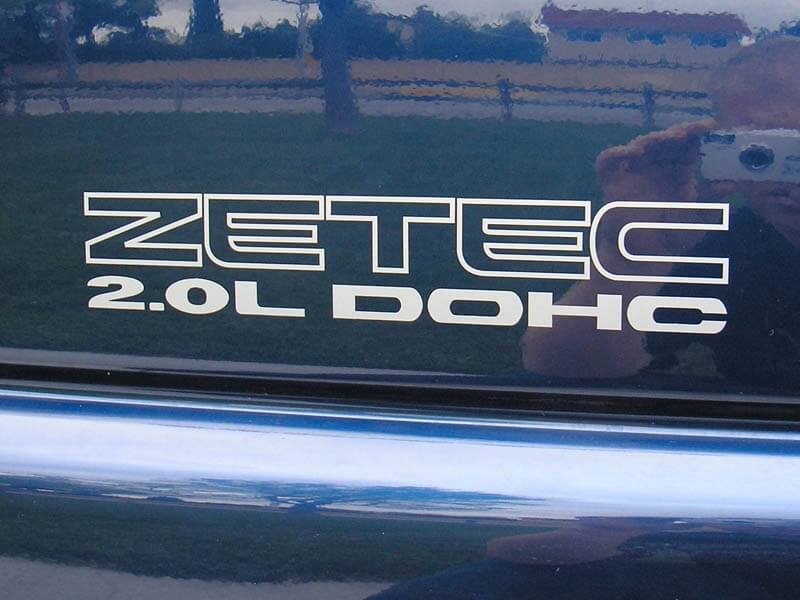 Set di adesivi in vinile laterali Zetec 2.0L Dohc per Musclecar Escort ZX2 1997-2002