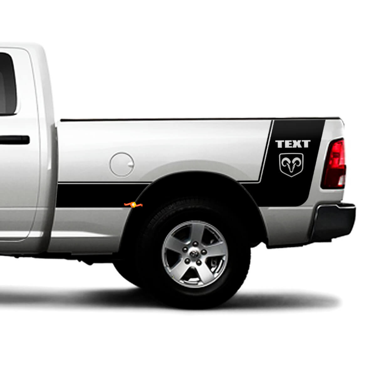 Hemi Logo Strisce Personalizzate Adesivo in Vinile Lato Letto per Dodge Ram 1500