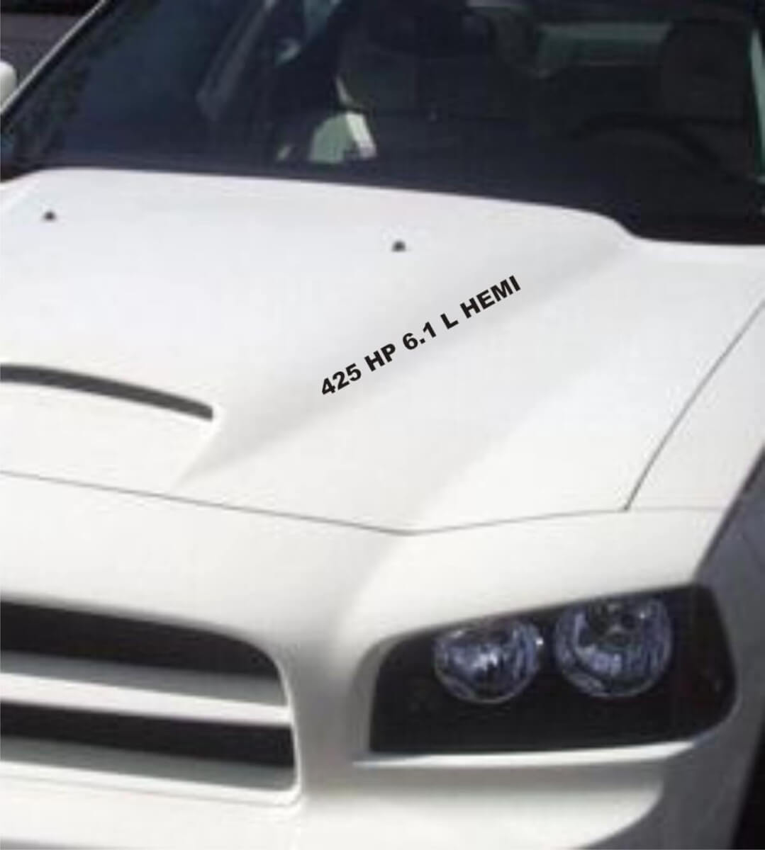 Adesivi in vinile con lettere per cofano 425HP 6.1L HEMI per Dodge Charger Challenger Ram SRT8