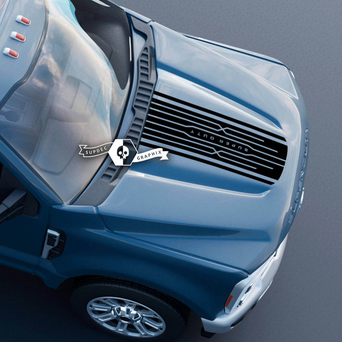 Cappuccio Ford Super Duty 2023 Up Logo Trim Decalcomanie Adesivi Grafica Vinile
