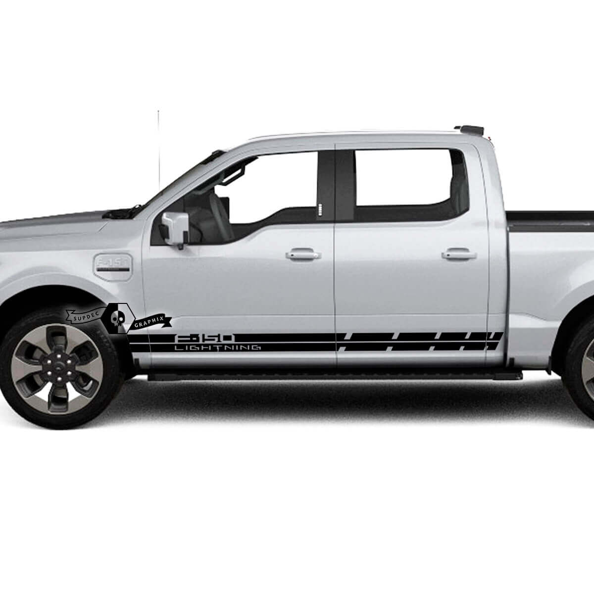 Coppia Ford F-150 Lightning 2022 2023 Rocker Panel Lines Stripes Corpo Decalcomanie Adesivi laterali Grafica Vinile
