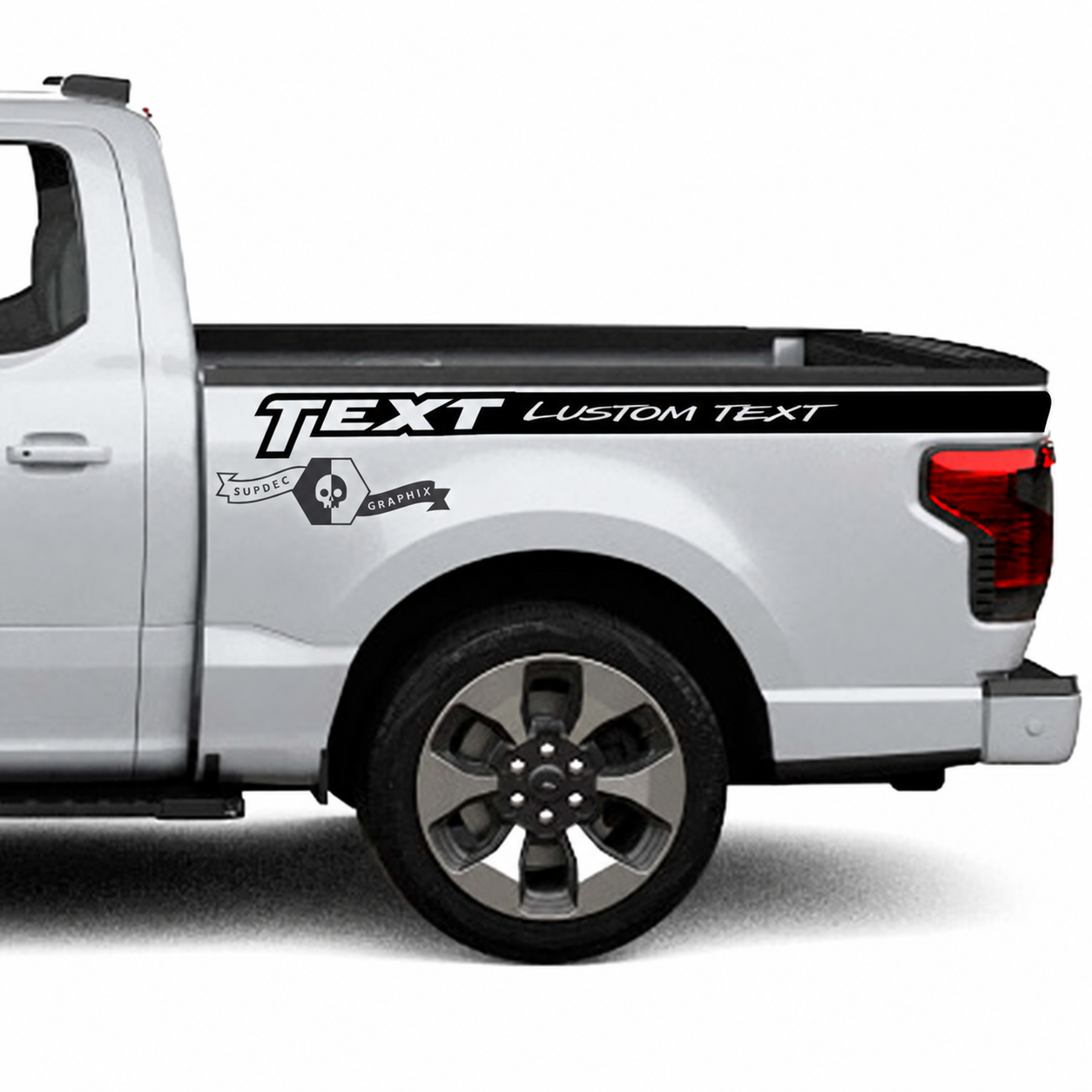 Coppia Musclecar truck Lightning 2022 2023 Logo Fender Bed Lines Stripes Corpo Decalcomanie Adesivi laterali Grafica Vinile Supdec Design
