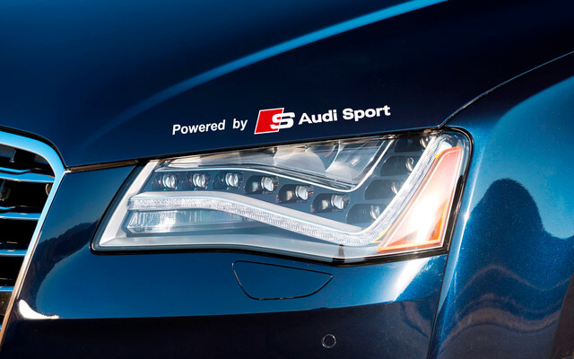 Powered by Audi Sports adesivo A4 A5 A6 A7 S8 TT Q5 Q7 Logo emblema