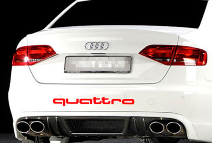 AUDI Quattro Tronco Posteriore Decal Sticker Logo A4 A5 A6 A8 S4 S5 S8 Q5 Q7 TT