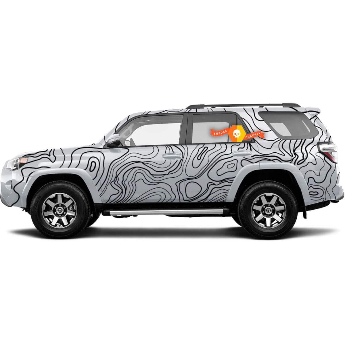 Kit Adesivi in Vinile a Corpo Intero Mappa Topografica per Toyota 4Runner