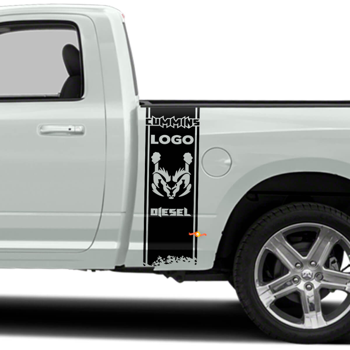 Kit Adesivi Strisce Diesel Cummins Hemi per Fiancata Cassone per Camion Dodge