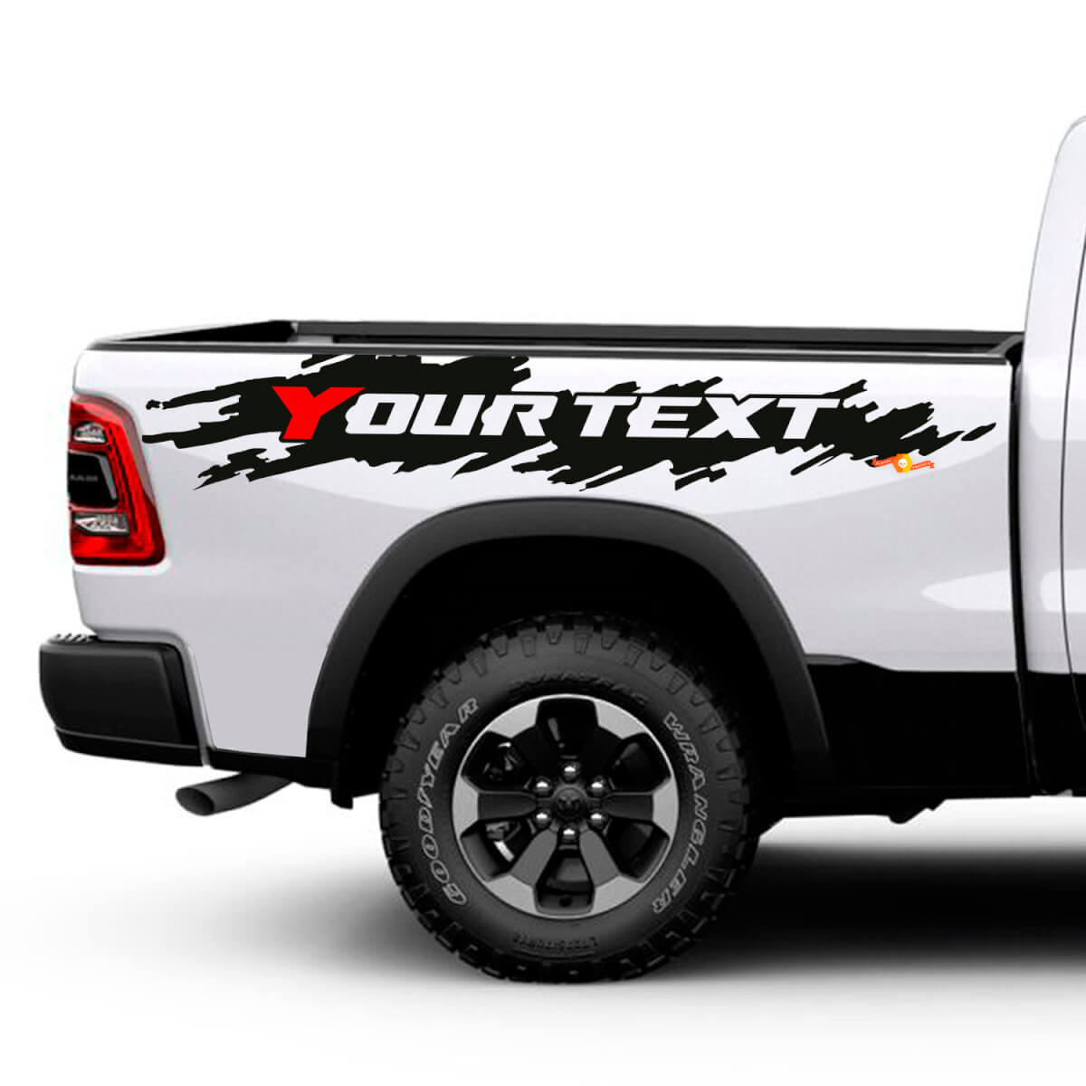 Kit adesivi in vinile effetto invecchiato personalizzato per lato posteriore Dodge Ram