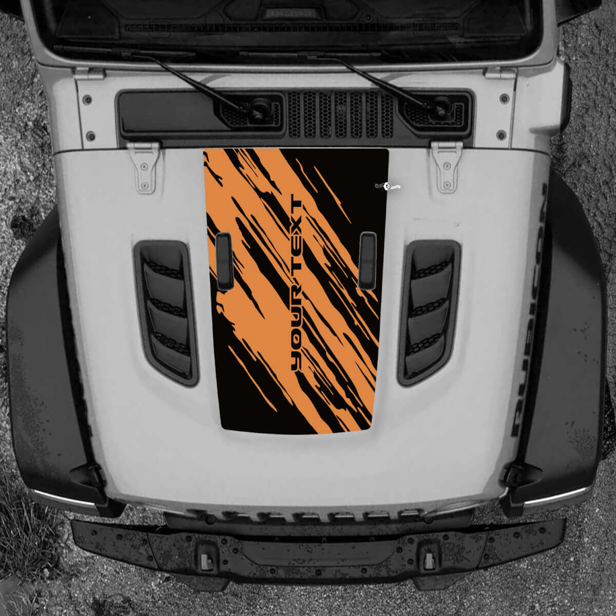 Cofano Jeep RUBICON Wrangler JL Vinile Mud Splash 2018 + Up Banner Decalcomania Grafica
