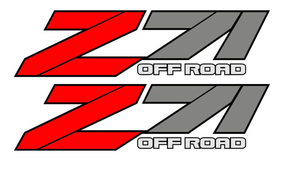 2 adesivi per decalcomanie grafiche OFF ROAD 4x4 Z71 si adattano a Chevy Silverado GMC Sierra Red