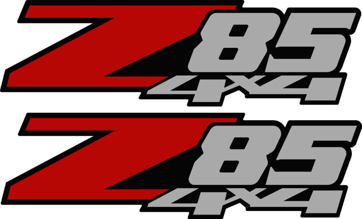 2 - Parti dell'adesivo della decalcomania Chevy Z85 4x4 per stile Silverado GMC Sierra Z71