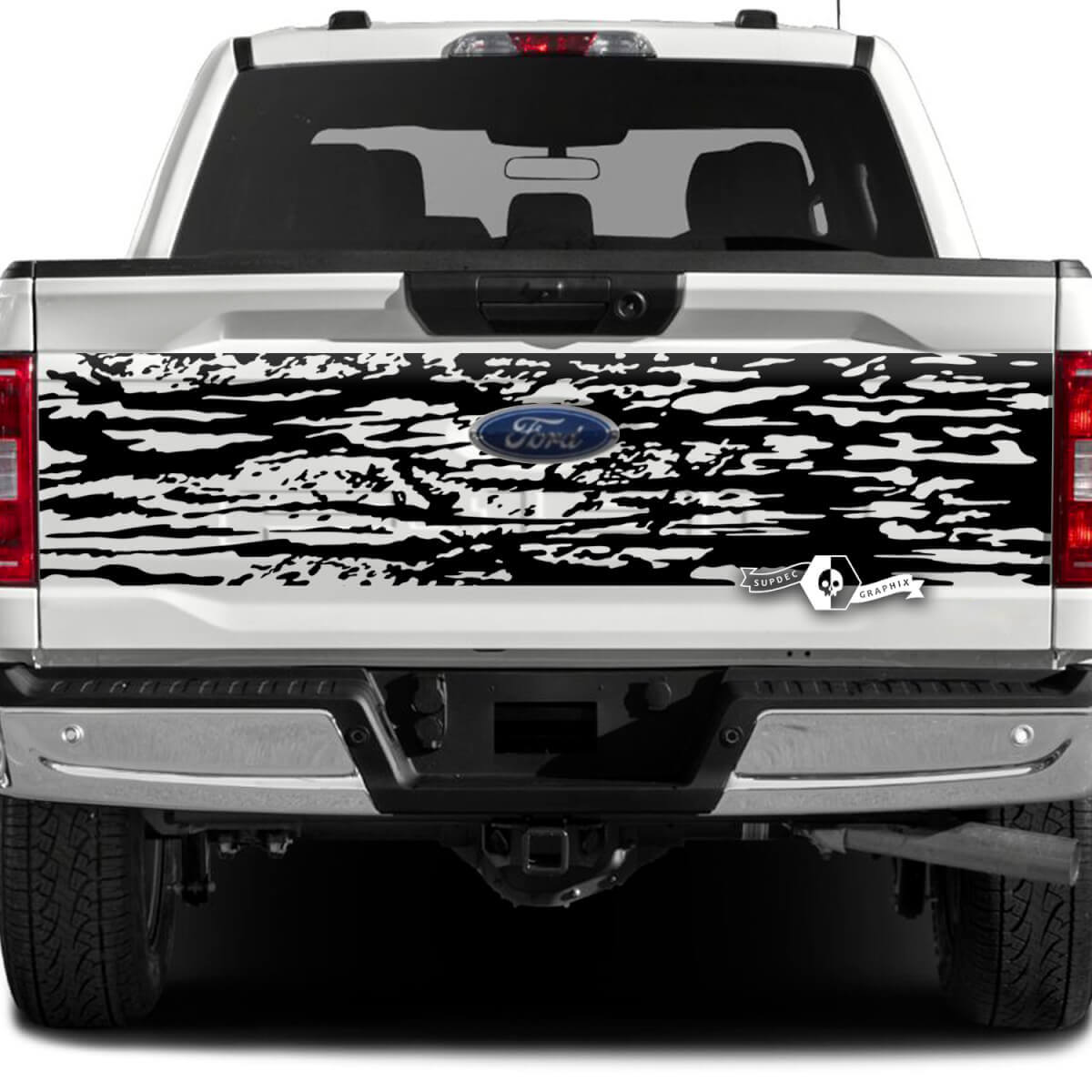 Adesivi per decalcomanie laterali con grafica Splash Mud del portellone posteriore Ford F-150 XLT
