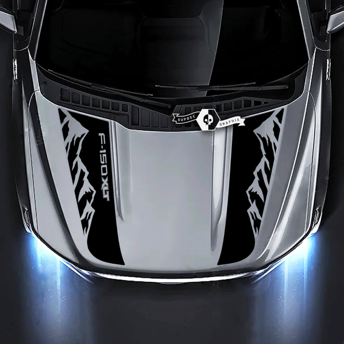 Adesivi Grafici Montagne Cofano 2 per Ford F-150 XLT