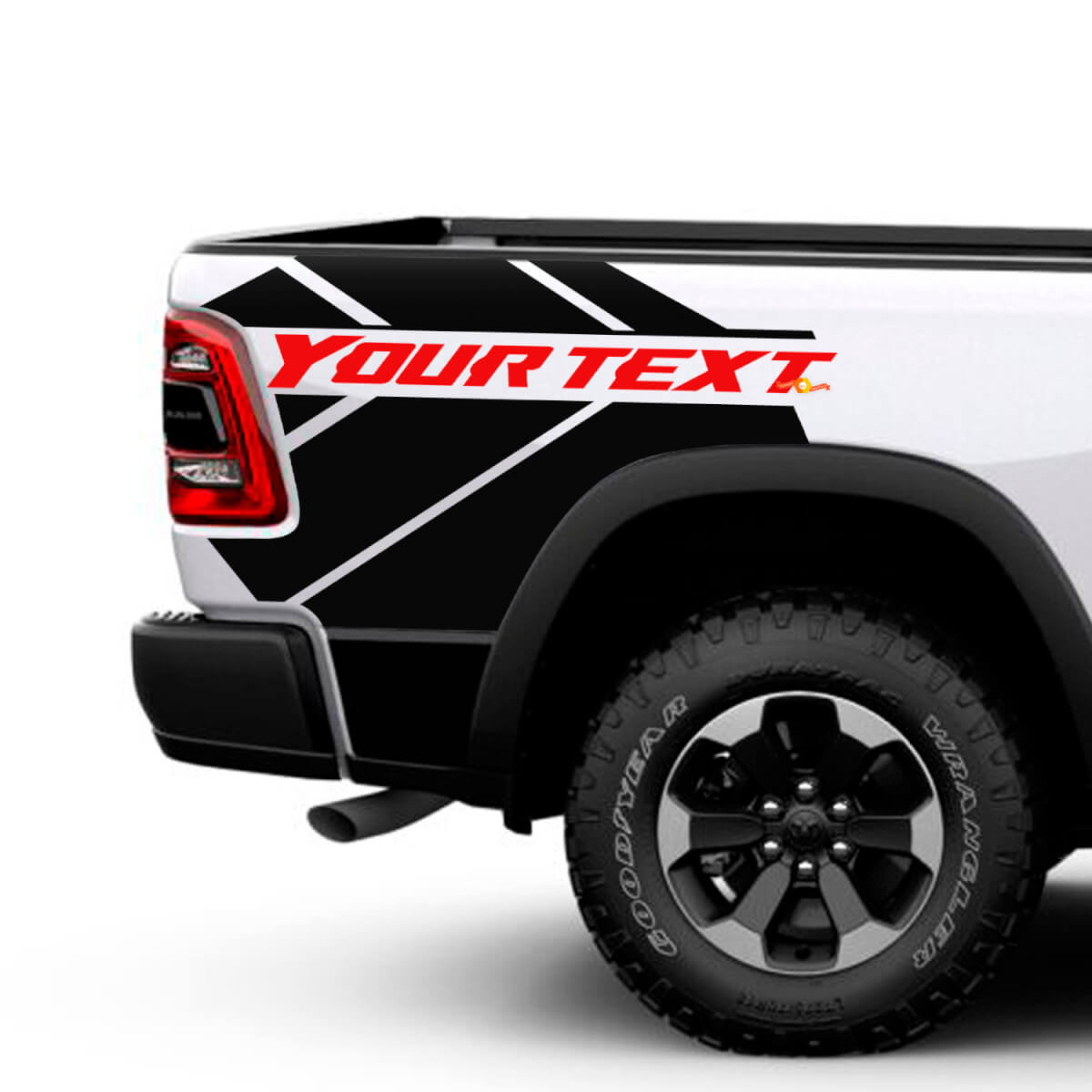 Kit di adesivi in vinile personalizzati per fiancata del cassone Dodge Ram 1500