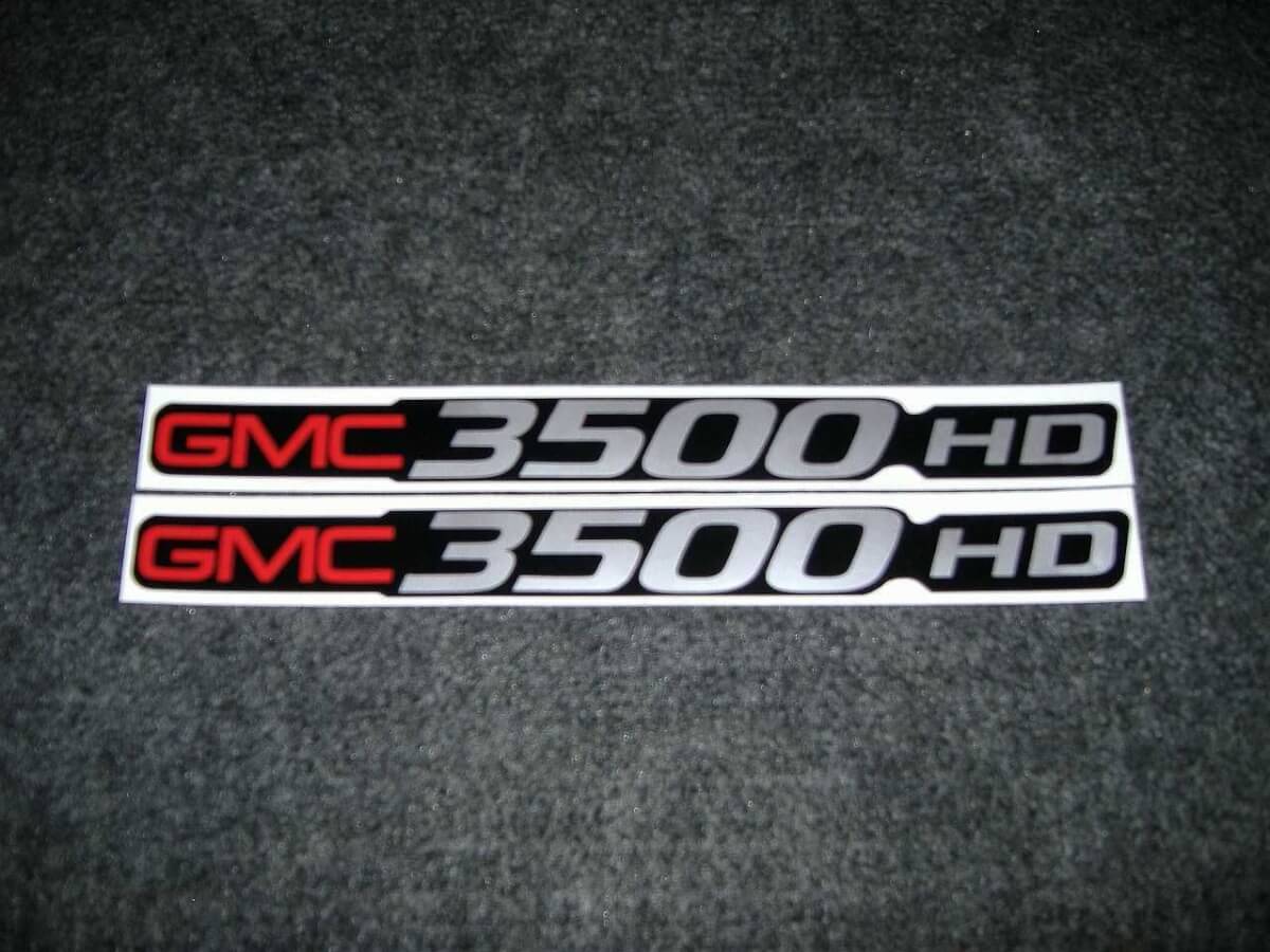 2 Gmc 3500 Hd Decals Gmc C3500 Heavy Duty Sierra Yukon Dimensione Distintivo Decalcomanie Adesivi Decalcomanie Adesivi