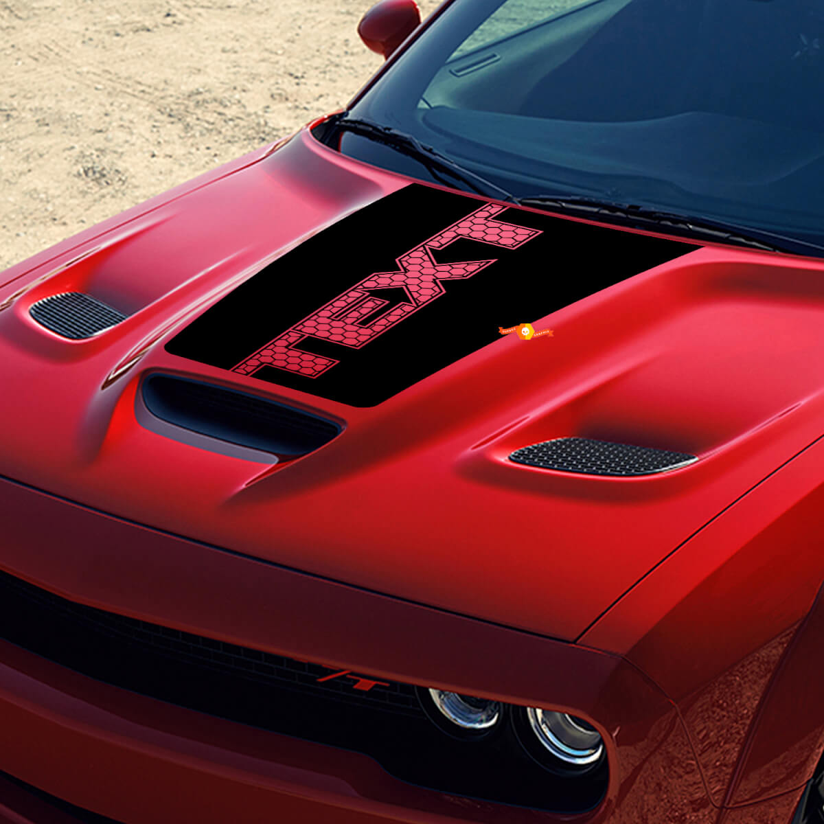 Adesivo Vinile Personalizzato per Cofano Stile Nido d'Ape per Dodge Challenger