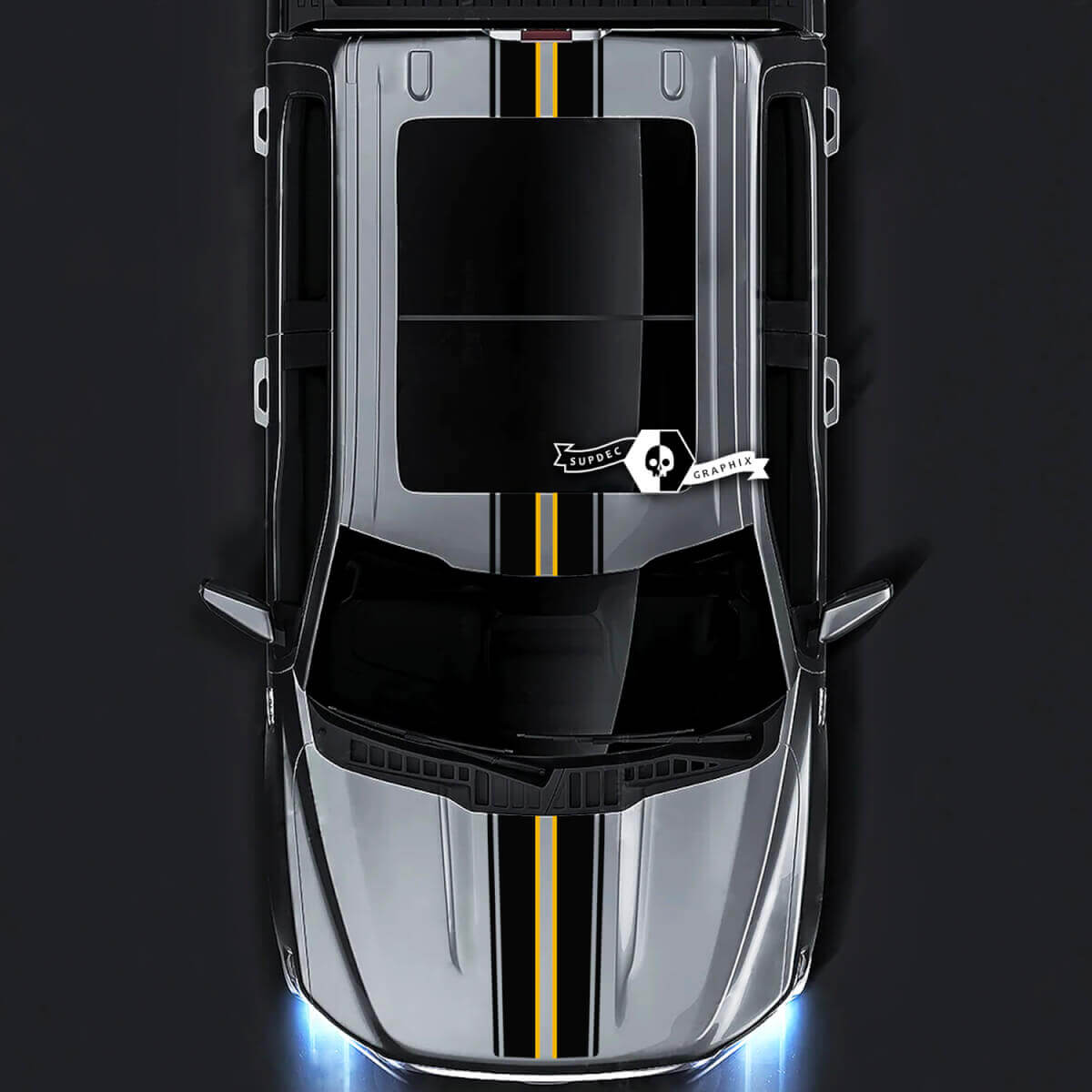 Ford F-150 XL XLT STX LARIAT Cofano Tetto Portellone Trim Grafica Decalcomanie laterali Adesivi 2 colori
