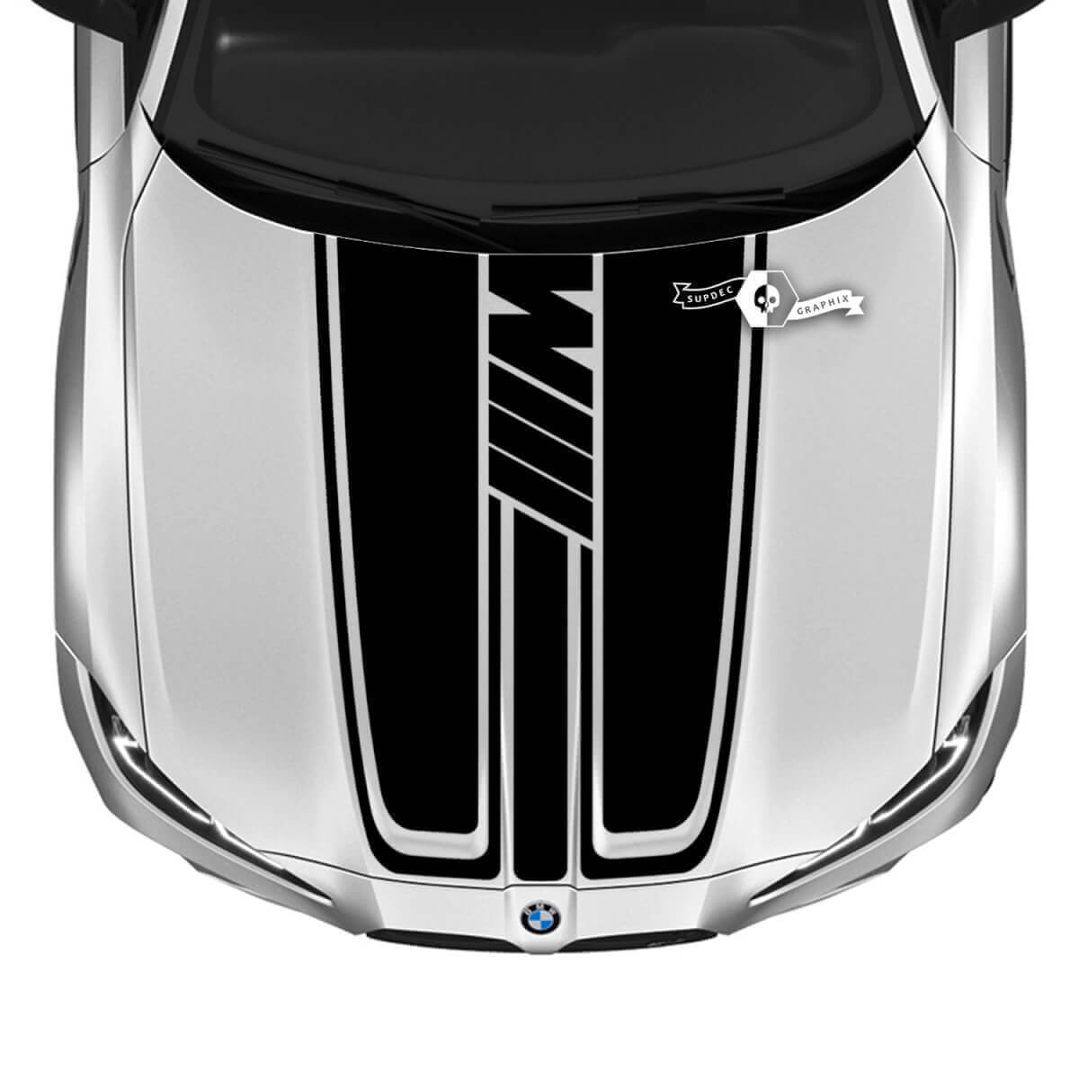 Adesivo a striscia cofano M-Style con logo M per BMW M3 M4 G80 G82 G83