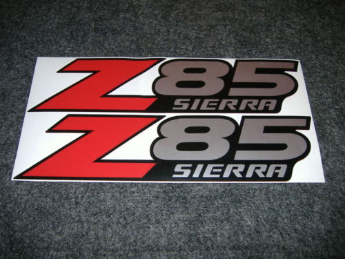 2 GMC Z85 Sierra Factory Decals Adesivi Red LR