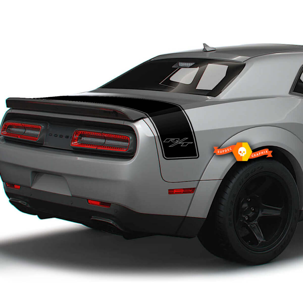 Kit di Adesivi in Vinile a Striscia Posteriore Stile R/T per Dodge Challenger