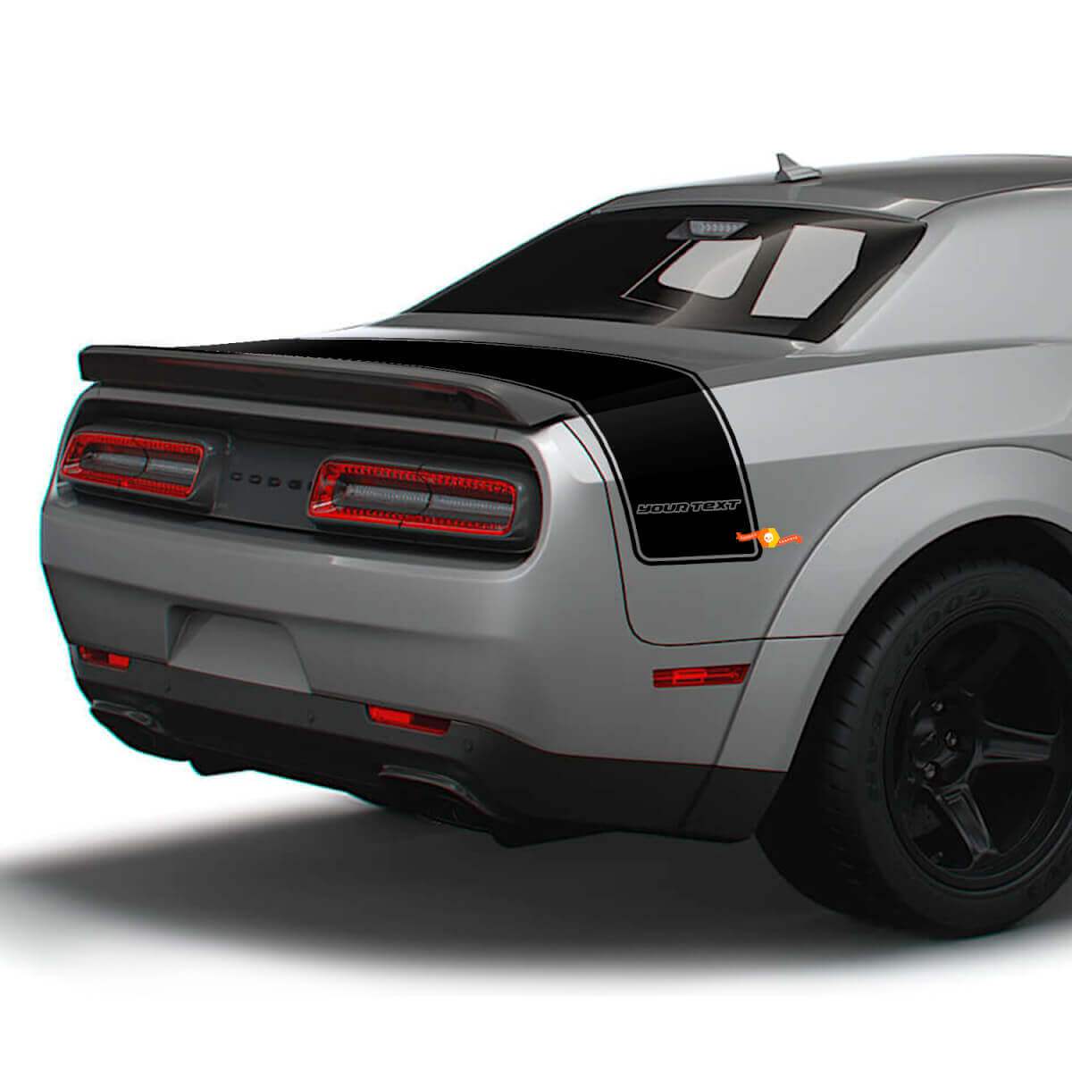 Adesivi in vinile sagomati personalizzati a strisce per il cofano posteriore per Dodge Challenger
