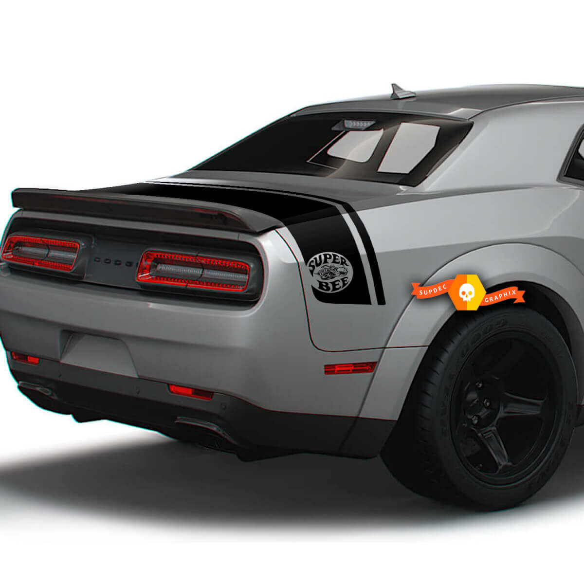 Adesivi in Vinile Striscia Posteriore Baule Stile Super Bee per Dodge Challenger