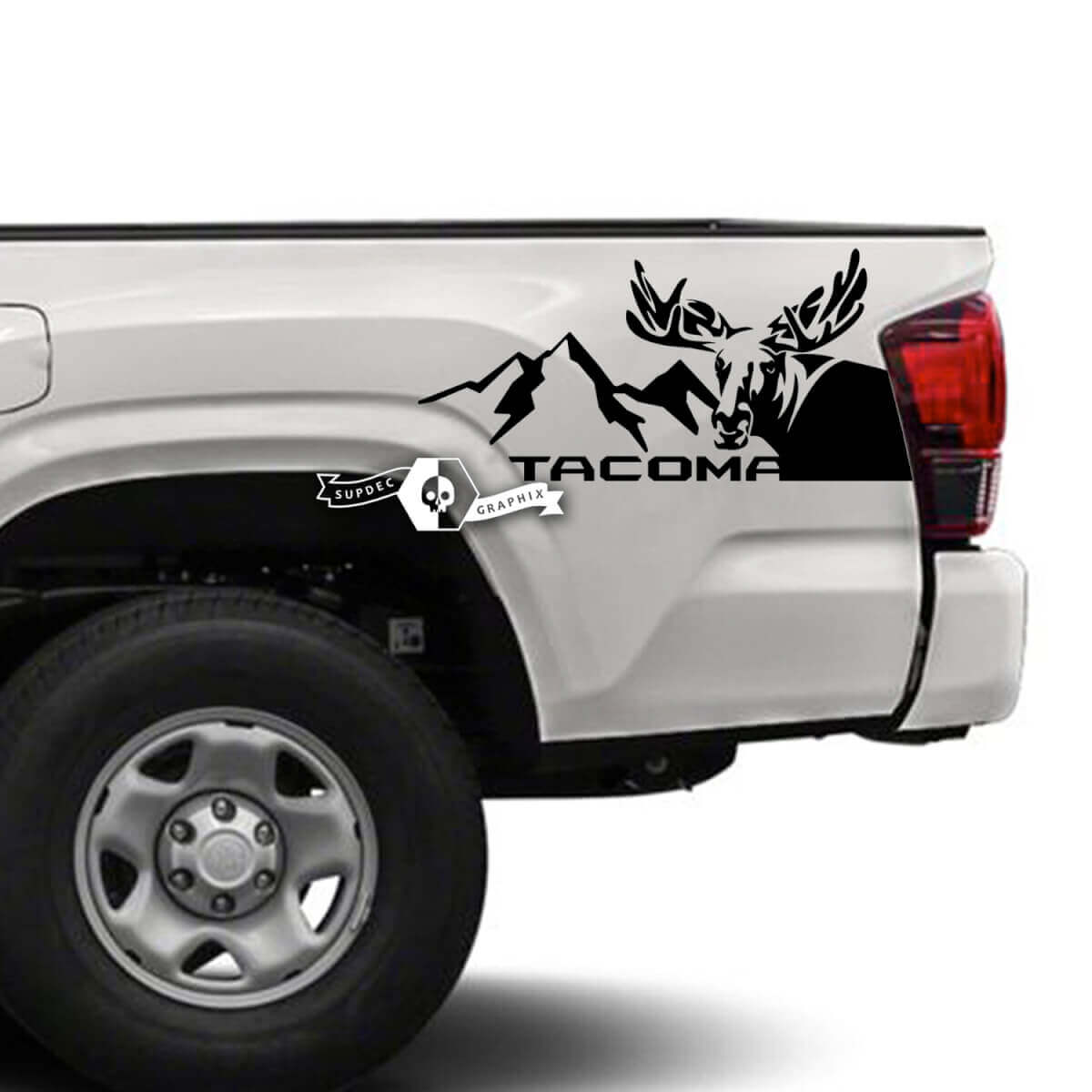 Coppia adesivi grafici per decalcomanie in vinile Toyota Tacoma SR5 lato letto Deer Mountains
