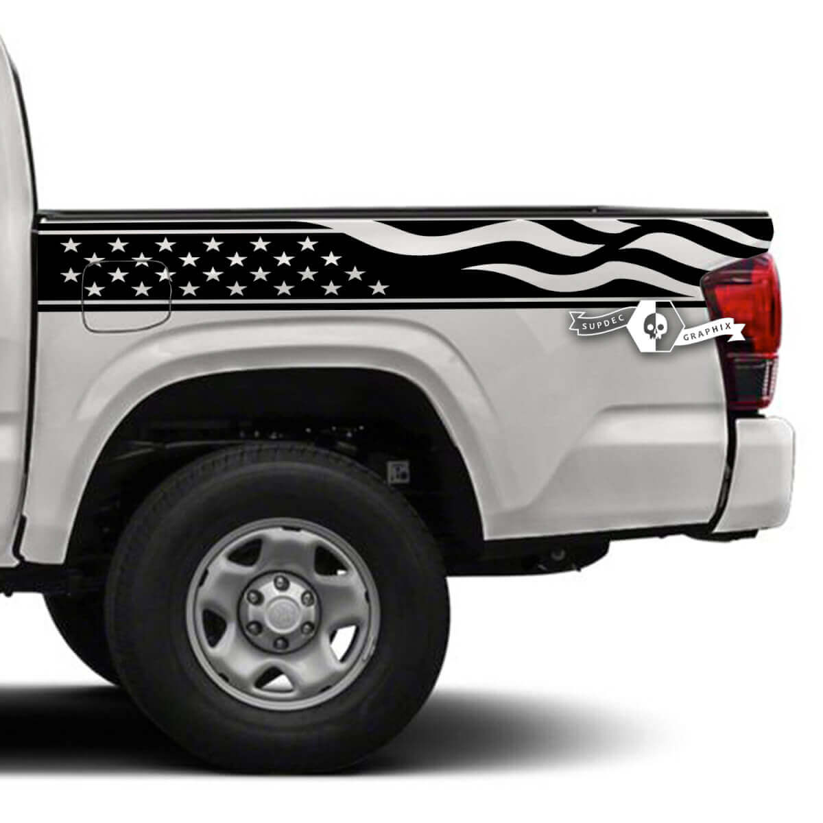 Adesivo in Vinile con Strisce Stile Bandiera USA per Pannello Porta Toyota Tacoma