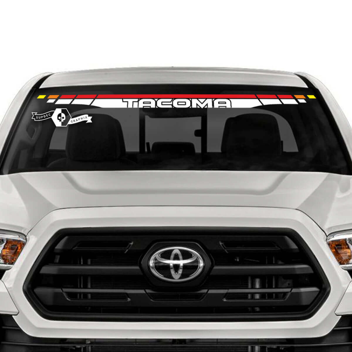 Toyota Tacoma SR5 parabrezza linea SunSet colori decalcomanie in vinile adesivo grafico
