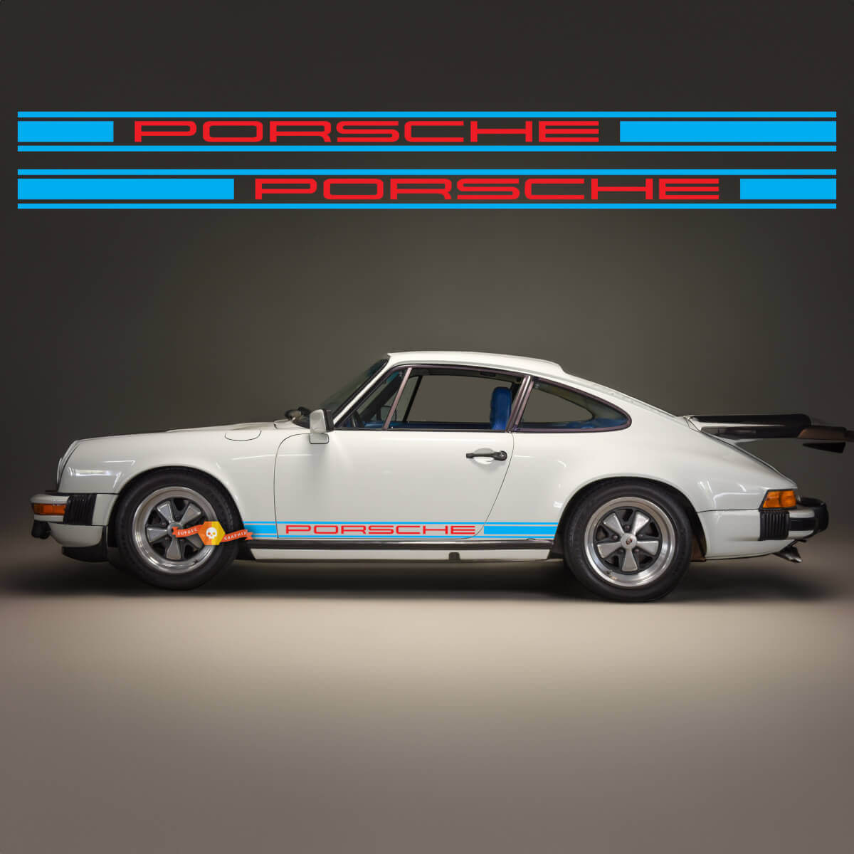 Kit Adesivi in Vinile con Strisce Laterali Design Classico per Porsche 911 SC 1979