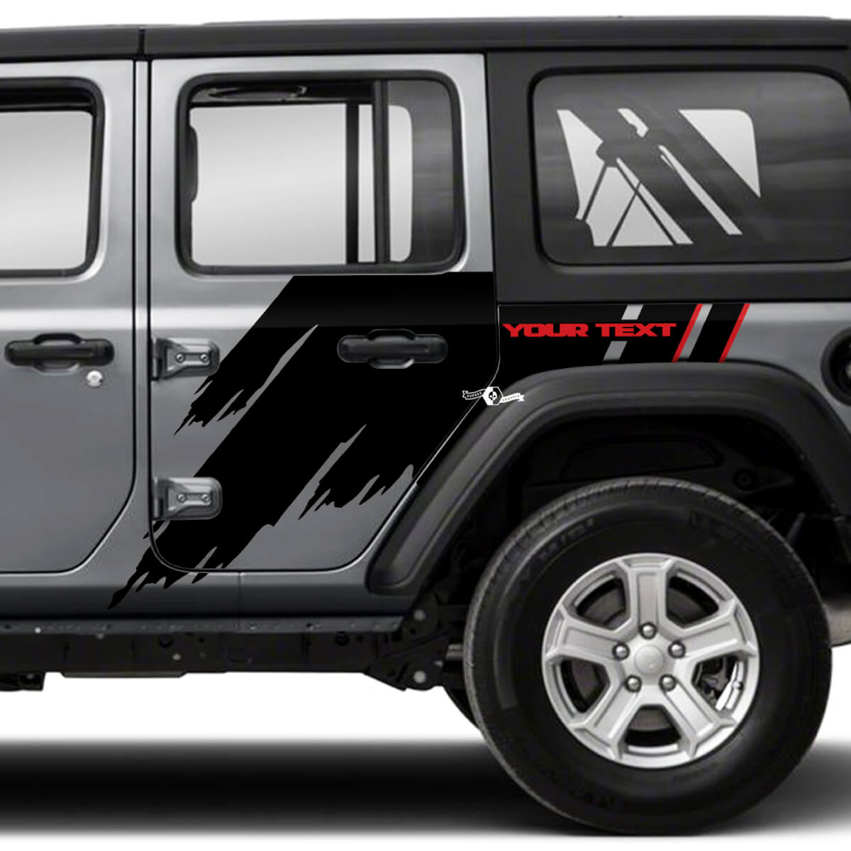 Coppia Jeep Wrangler Unlimited Splash Doors Side Mud 2 colori adesivi grafici decalcomania JK 4 porte
