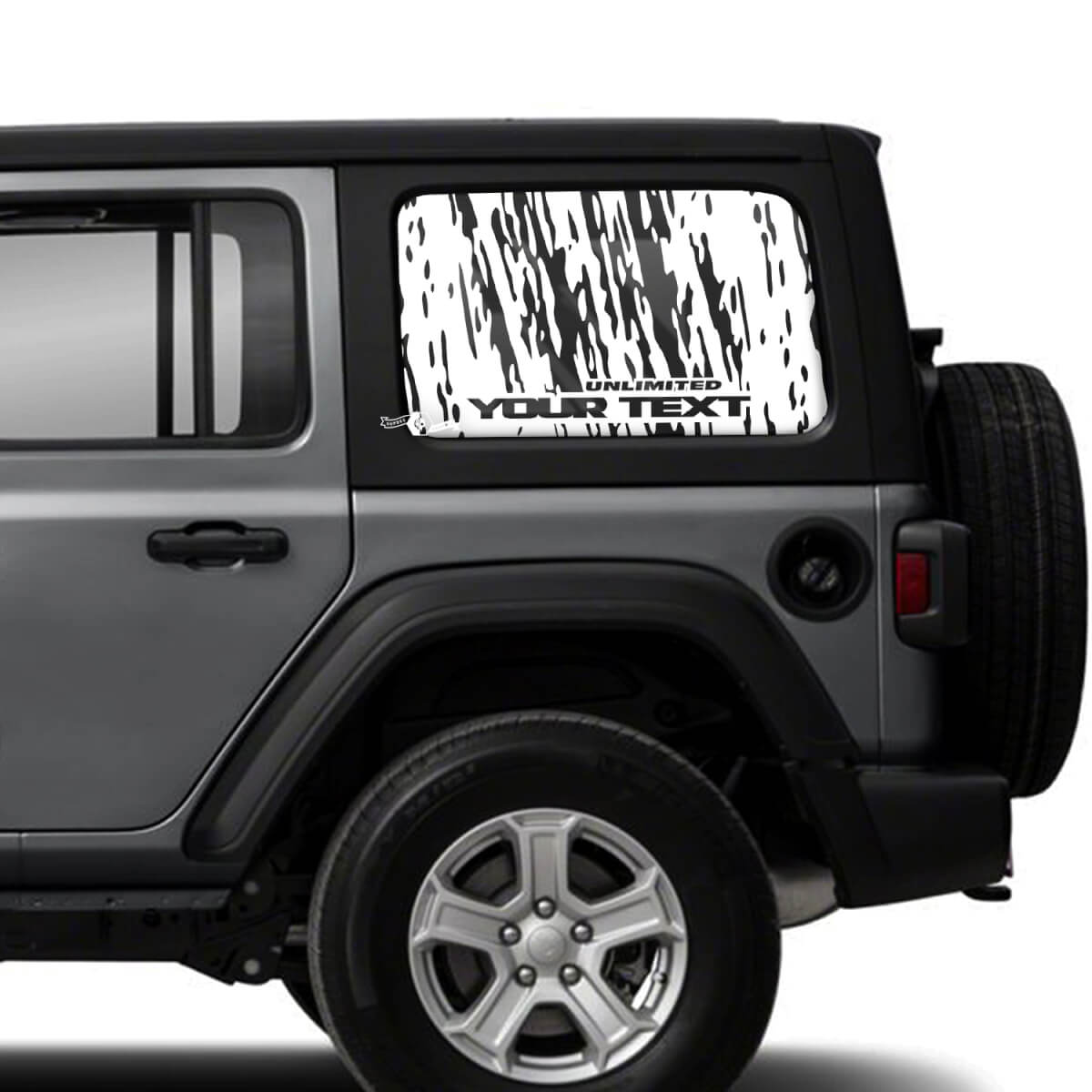 Coppia di adesivi in ​​vinile per porte e finestre Jeep Wrangler Unlimited
