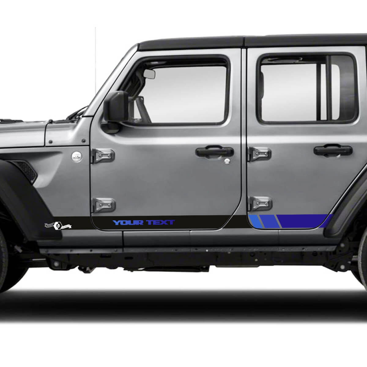 Adesivo in vinile personalizzato con testo a striscia laterale mappa topografica per Jeep Wrangler Unlimited
