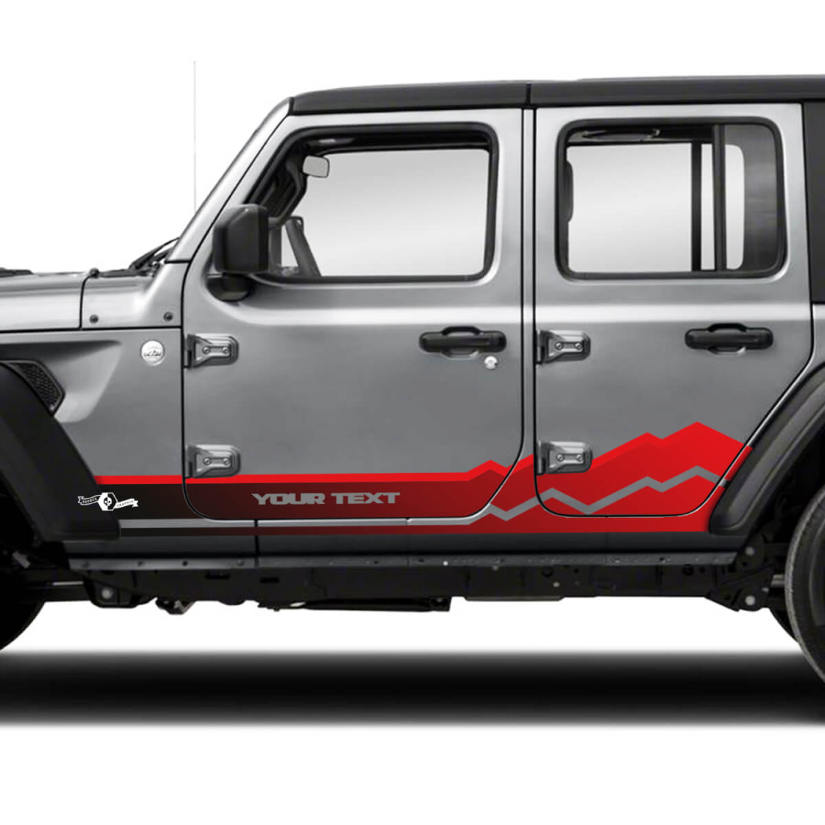 Adesivo in Vinile Striscia Laterale Porte Montagne Gradiente per Jeep Wrangler