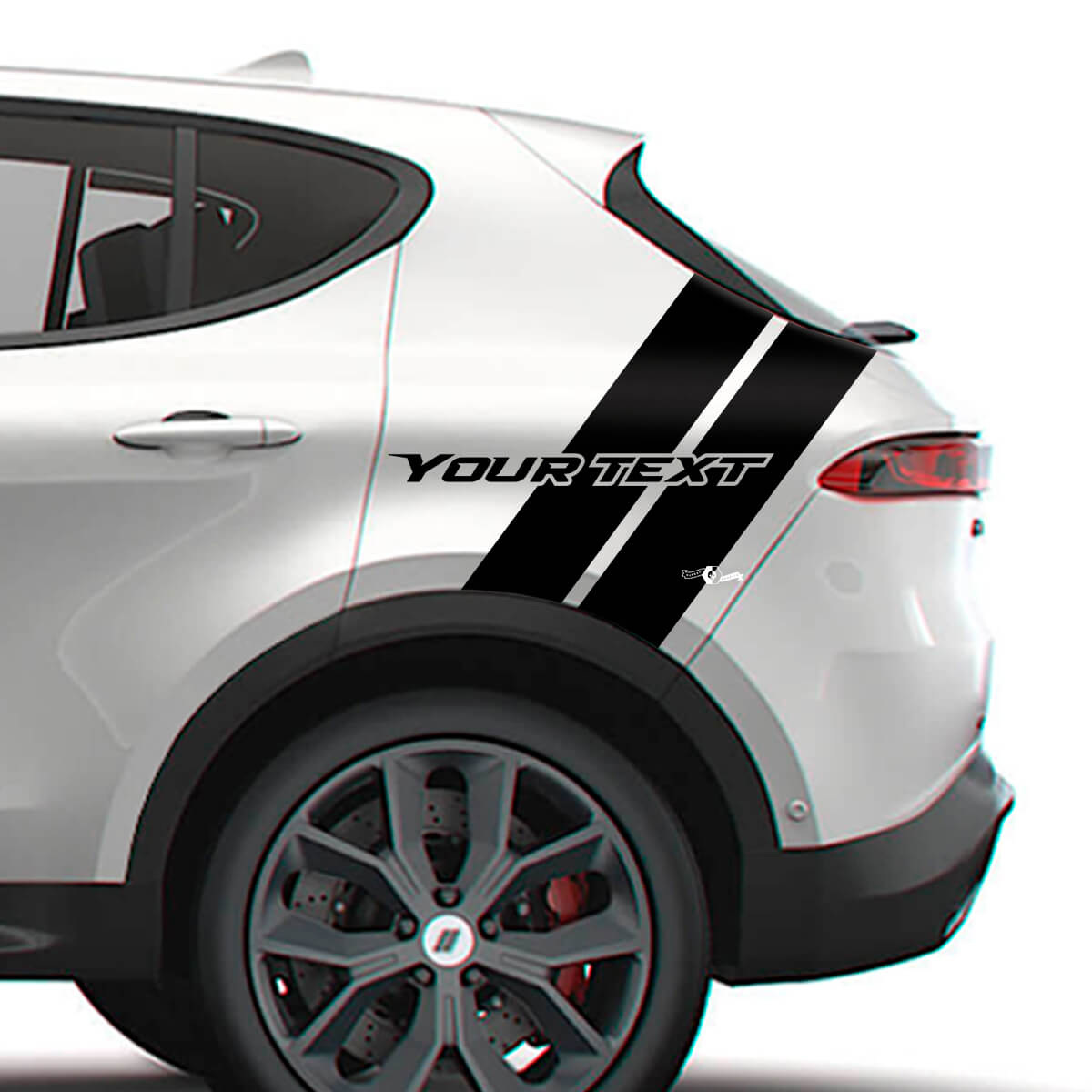 Set di Adesivi in Vinile Personalizzati con Doppie Strisce Laterali Posteriori per Dodge Hornet RT GT