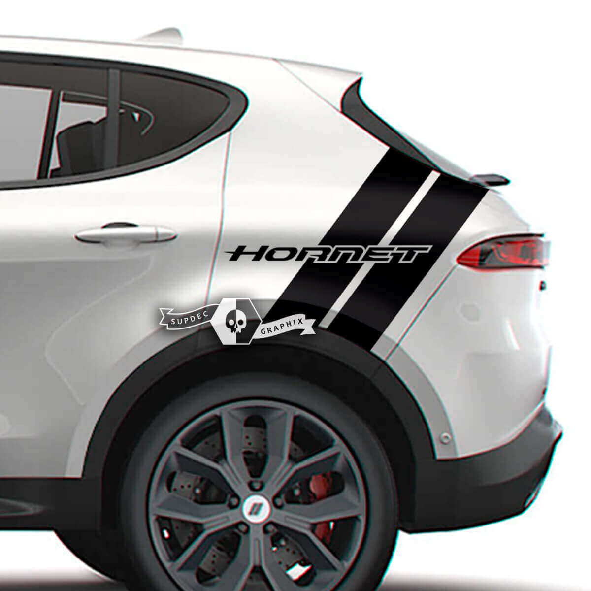 Adesivi in Vinile Doppie Strisce Laterali Posteriori per Dodge Hornet RT GT