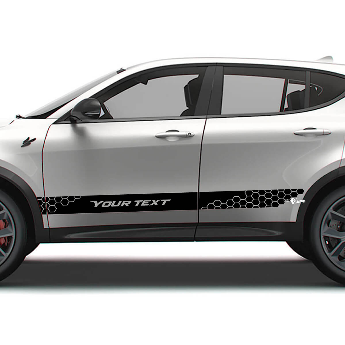 Kit di Adesivi in Vinile a Strisce Laterali Stile Nido d'Ape Personalizzati per Dodge Hornet