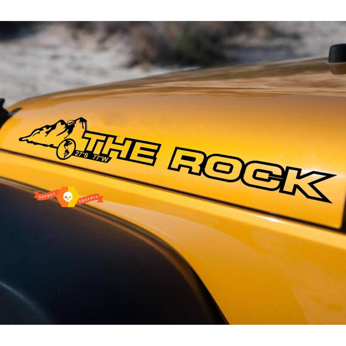 Il Coppia Adesivi Laterali Rock Hood per Jeep Wrangler Rubicon Sahara