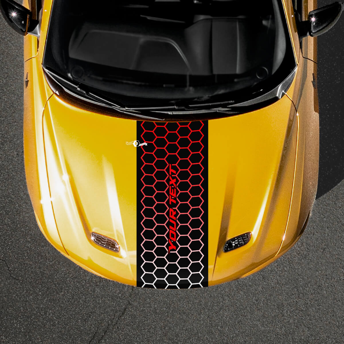 Adesivo Vinilico Personalizzato con Testo a Gradiente Stile Nido d'Ape per Cofano Dodge Hornet