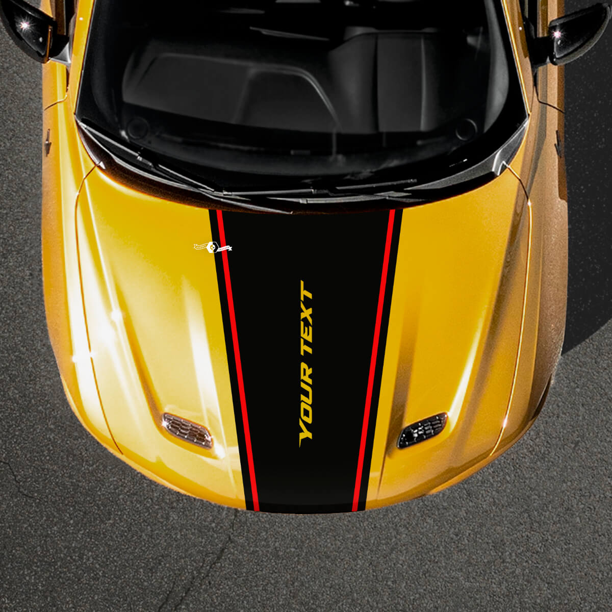 Adesivo in Vinile con Testo Personalizzato a Striscia Svasata per Cofano Dodge Hornet