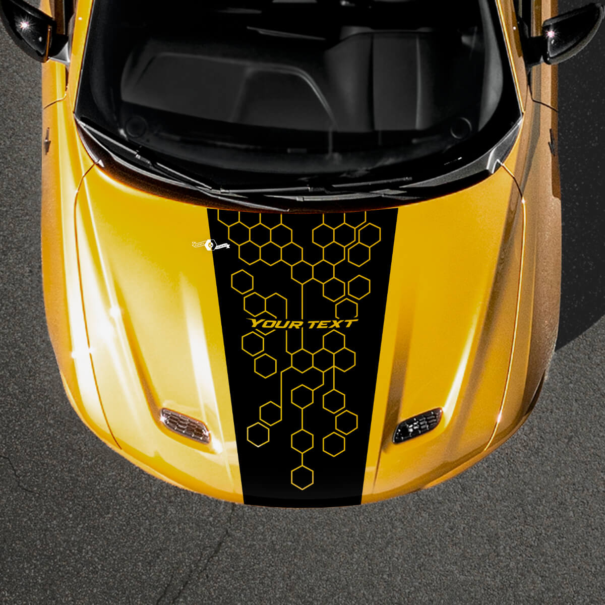 Adesivo in vinile a striscia con testo personalizzato a nido d'ape per cofano Dodge Hornet