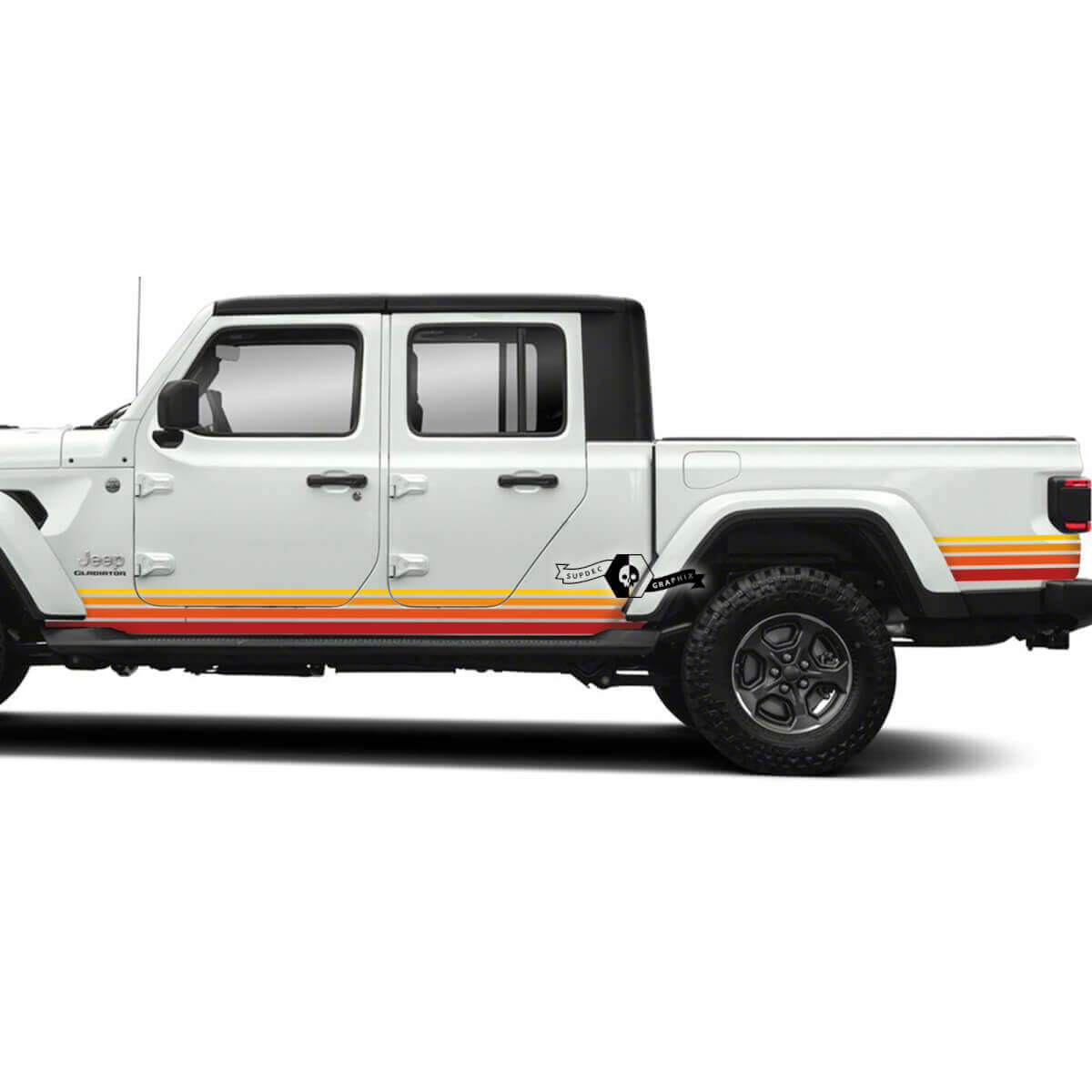 Kit grafici - Jeep Gladiator Rubicon Retro Vintage 4x4 Rocker Panel Off-Road kit strisce da corsa sport Off Road
