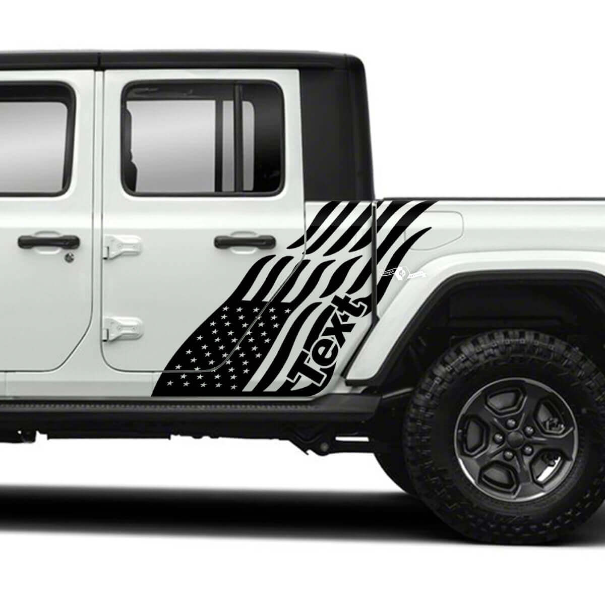 Coppia di Jeep Gladiator Side bandiera USA porte adesivi decalcomanie grafica in vinile striscia
