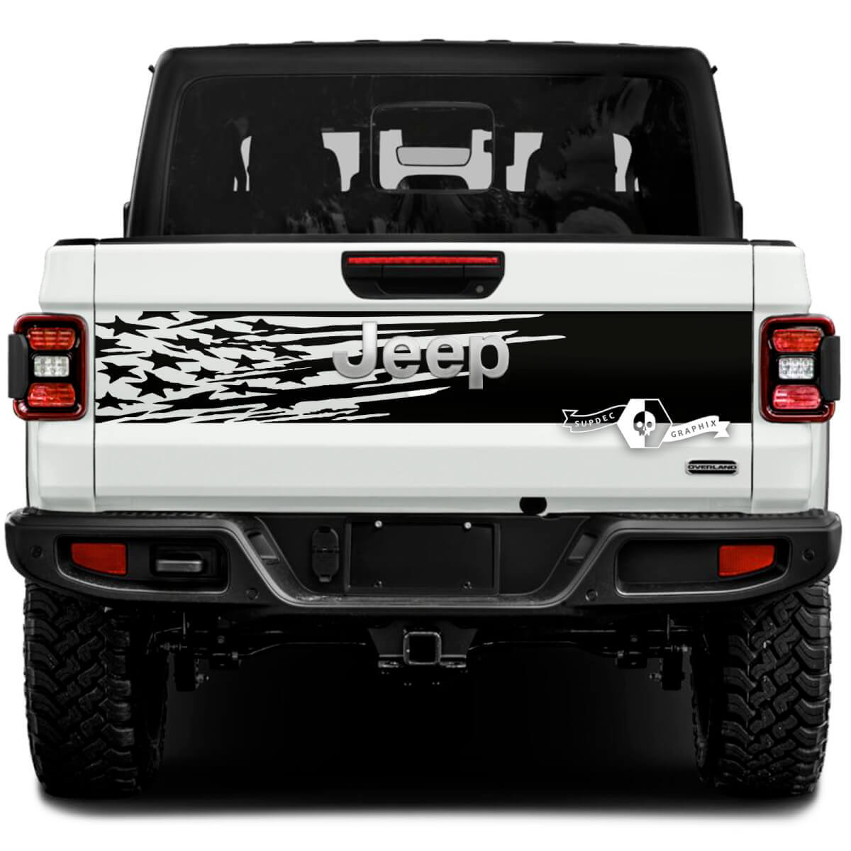 Jeep Gladiator USA Flag Adesivi Decalcomanie Grafica in vinile Portellone letto Adesivi in ​​vinile Decalcomanie
